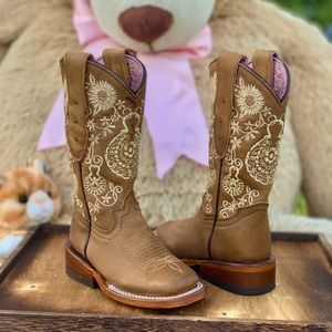 Girl Arracada Jerezana Embroidered Western Boots (Honey) MUST GO🔴 Moving sale🔴